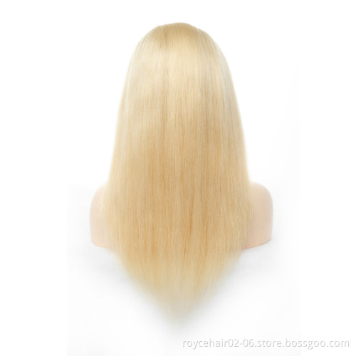 Blond 613 Cambodian Human Hair Braided Perruque Silk Top Base Full Lace Wig for Black Women
